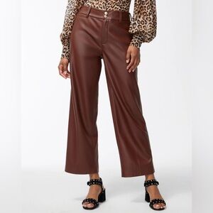 Chico’s Brown Faux Leather Wide-Leg Pants